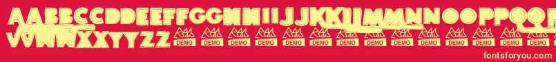 BordadosDemo Font – Yellow Fonts on Red Background