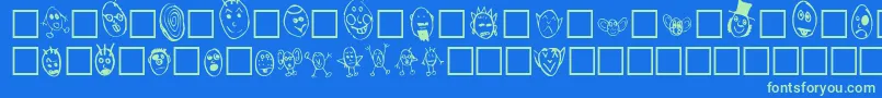 CrudHeads Font – Green Fonts on Blue Background