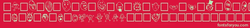 fuente CrudHeads – Fuentes Verdes Sobre Fondo Rojo