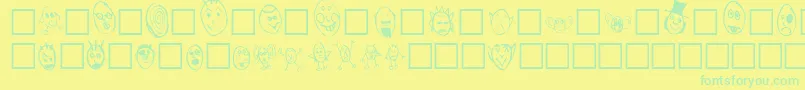フォントCrudHeads – 黄色い背景に緑の文字