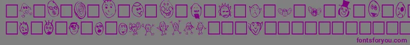 フォントCrudHeads – 紫色のフォント、灰色の背景