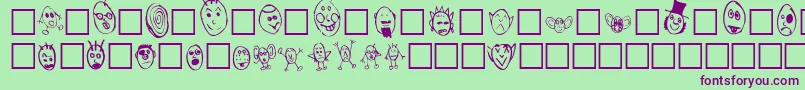 フォントCrudHeads – 緑の背景に紫のフォント