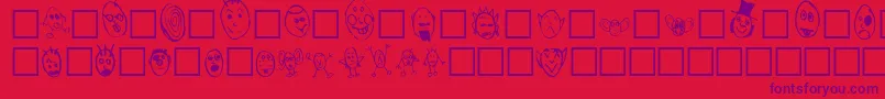 フォントCrudHeads – 赤い背景に紫のフォント