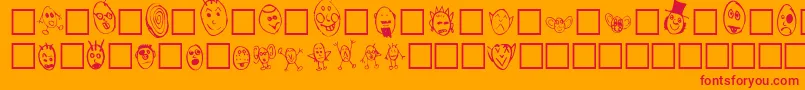 fuente CrudHeads – Fuentes Rojas Sobre Fondo Naranja