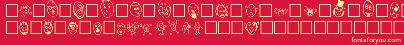 CrudHeads Font – Yellow Fonts on Red Background