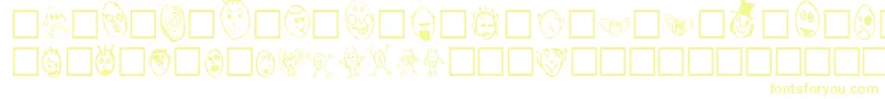 CrudHeads-Schriftart – Gelbe Schriften auf weißem Hintergrund