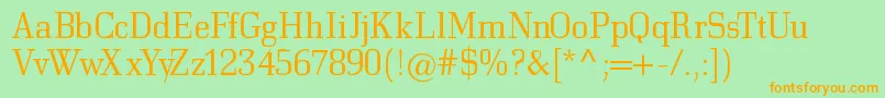Bodonitown-Schriftart – Orangefarbene Schriften auf grünem Hintergrund
