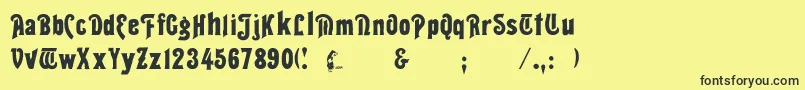 Teton Font – Black Fonts on Yellow Background