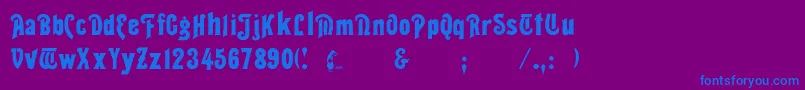 Teton Font – Blue Fonts on Purple Background