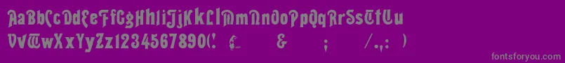 フォントTeton – 紫の背景に灰色の文字