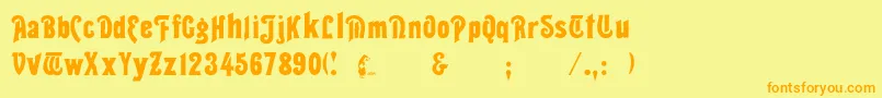 Teton Font – Orange Fonts on Yellow Background