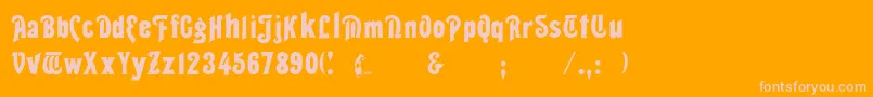 フォントTeton – オレンジの背景にピンクのフォント