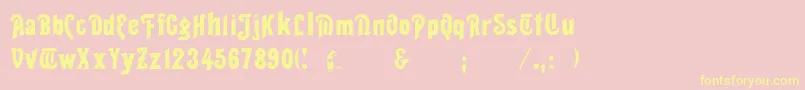 Teton Font – Yellow Fonts on Pink Background