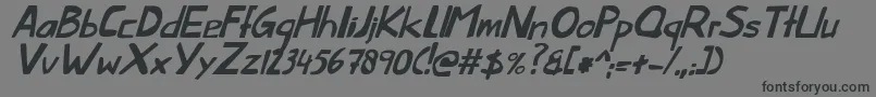 フォントThislittlepiggyItalic – 黒い文字の灰色の背景