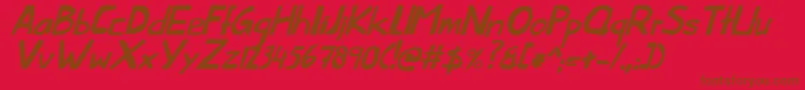 ThislittlepiggyItalic Font – Brown Fonts on Red Background