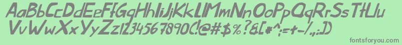 ThislittlepiggyItalic Font – Gray Fonts on Green Background