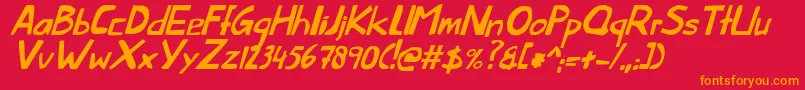 ThislittlepiggyItalic Font – Orange Fonts on Red Background