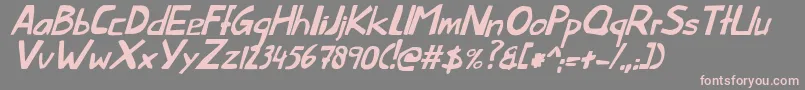 ThislittlepiggyItalic Font – Pink Fonts on Gray Background