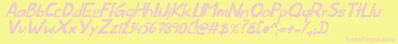 Шрифт ThislittlepiggyItalic – розовые шрифты на жёлтом фоне