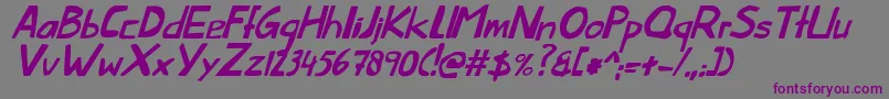 Шрифт ThislittlepiggyItalic – фиолетовые шрифты на сером фоне