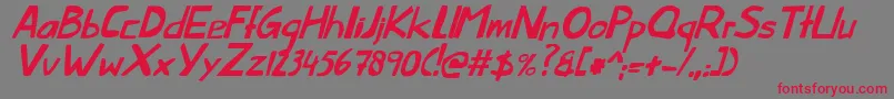 ThislittlepiggyItalic Font – Red Fonts on Gray Background