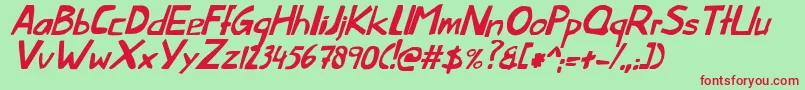 ThislittlepiggyItalic Font – Red Fonts on Green Background