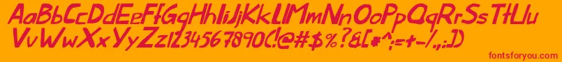 ThislittlepiggyItalic Font – Red Fonts on Orange Background