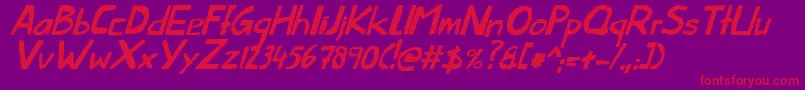 ThislittlepiggyItalic Font – Red Fonts on Purple Background