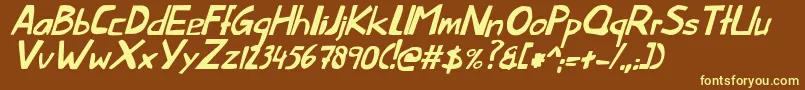 Шрифт ThislittlepiggyItalic – жёлтые шрифты на коричневом фоне