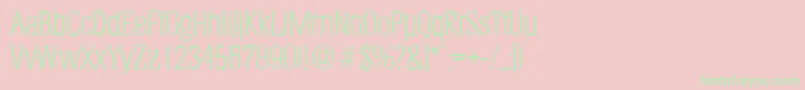 HeliumserialLightRegular-Schriftart – Grüne Schriften auf rosa Hintergrund