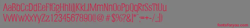 HeliumserialLightRegular Font – Red Fonts on Gray Background