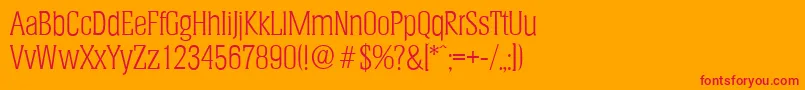 HeliumserialLightRegular Font – Red Fonts on Orange Background