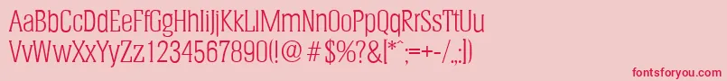 HeliumserialLightRegular Font – Red Fonts on Pink Background