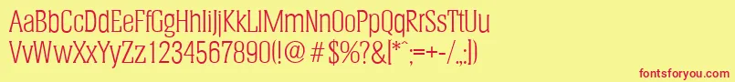 HeliumserialLightRegular Font – Red Fonts on Yellow Background