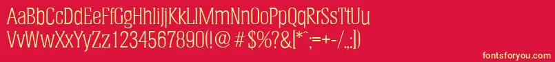 HeliumserialLightRegular Font – Yellow Fonts on Red Background