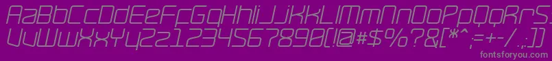 RaveOblique-Schriftart – Graue Schriften auf violettem Hintergrund