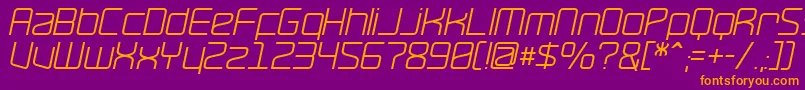RaveOblique Font – Orange Fonts on Purple Background