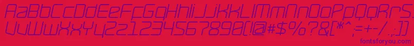 RaveOblique Font – Purple Fonts on Red Background
