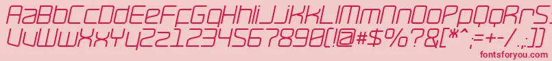 RaveOblique Font – Red Fonts on Pink Background