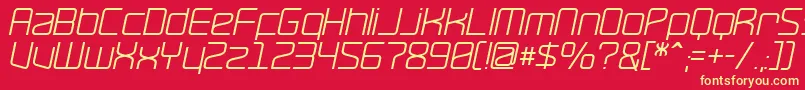 RaveOblique Font – Yellow Fonts on Red Background