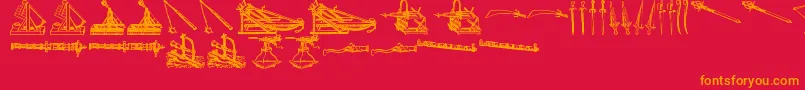 Police AncientWeaponsTfb – polices orange sur fond rouge