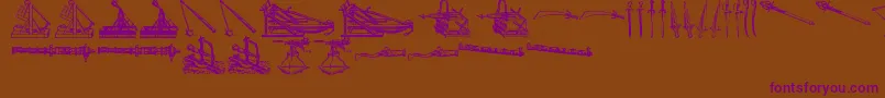 Fonte AncientWeaponsTfb – fontes roxas em um fundo marrom