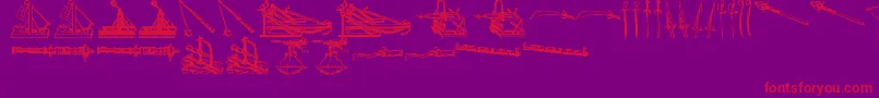 AncientWeaponsTfb Font – Red Fonts on Purple Background