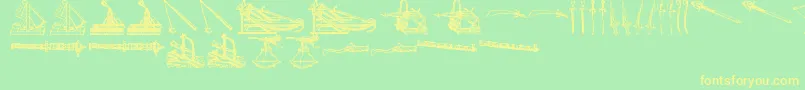Шрифт AncientWeaponsTfb – жёлтые шрифты на зелёном фоне