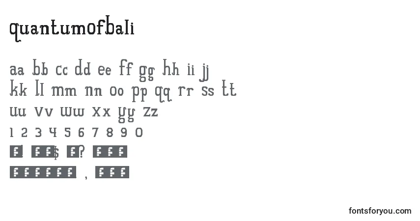 Fuente QuantumOfBali - alfabeto, números, caracteres especiales