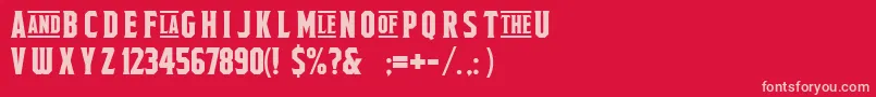 FieldsofcathayFreeForPersonalUseOnly Font – Pink Fonts on Red Background