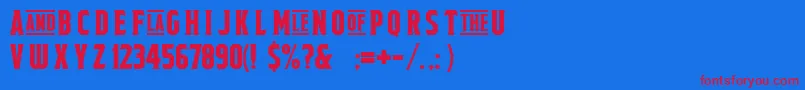 FieldsofcathayFreeForPersonalUseOnly Font – Red Fonts on Blue Background