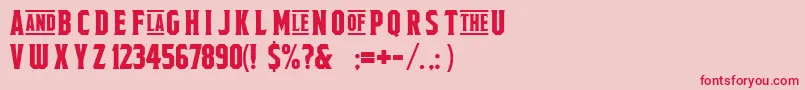 FieldsofcathayFreeForPersonalUseOnly-Schriftart – Rote Schriften auf rosa Hintergrund