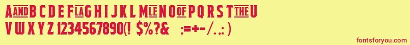 FieldsofcathayFreeForPersonalUseOnly Font – Red Fonts on Yellow Background
