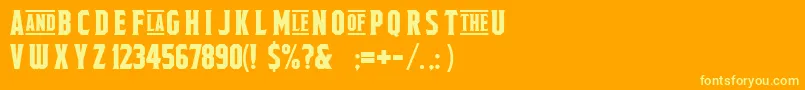FieldsofcathayFreeForPersonalUseOnly Font – Yellow Fonts on Orange Background